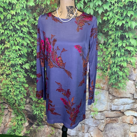 NWT LEITH Satin Trumpet Sleeve Mini Dress, S - Picture 6 of 14